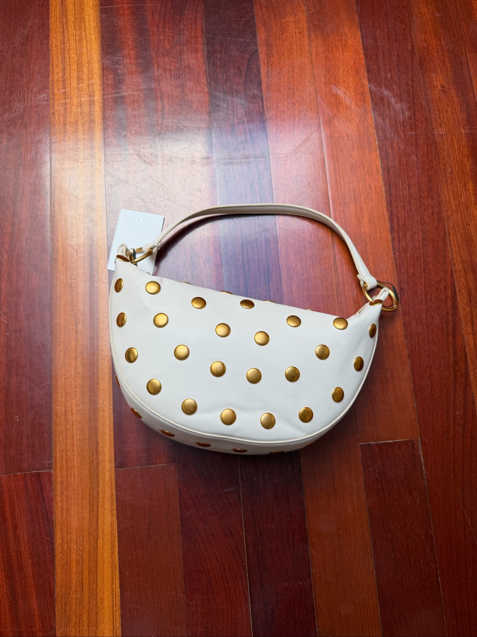 Witte tas met gouden noppen van Zara – photo 6
